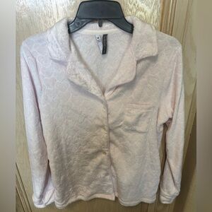 Soft Pink‎ Button-Up Pajama Top with Heart